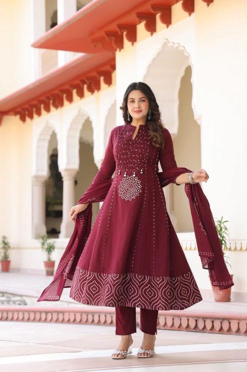 Jaipuri 3pcs anarkali wholesale kurtis running materials